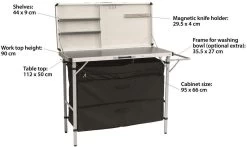 Outwell Magante Küchentisch, 136x54x90/140cm, Schwarz -Outwell 114500 0 3