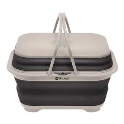 Outwell Collaps Faltbarer Waschkorb Mit Griffen Und Deckel Schwarz/grau