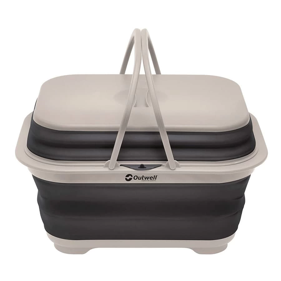 Outwell Collaps Faltbarer Waschkorb Mit Griffen Und Deckel Schwarz/grau 3 Outwell Collaps Faltbarer Waschkorb Mit Griffen Und Deckel Schwarz/grau