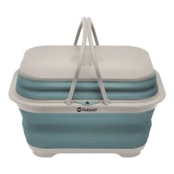 Outwell Collaps Faltbarer Waschkorb Mit Griffen Und Deckel Blau/weiß